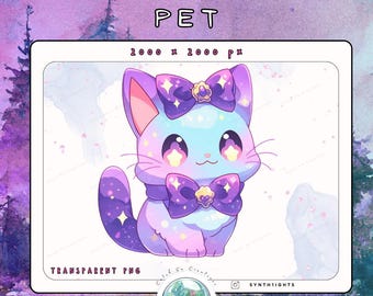 Space Cat Companion PNG | Streaming Static Asset (Digital Download)
