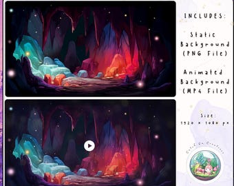 Achtergronden grotstroom | Fantasy Stream-overlay (digitale downloads)