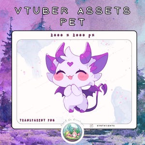 VTUBER Static Asset | Vtuber Pet | Kawaii Asset | Stream & Twitch Decoration | Pet | Fantasy | Digital Download | Cute Companion | PNG