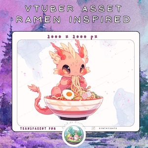 VTUBER / PNGtuber Static Asset | Ramen Inspired Cute Creature | Static Stream & Twitch Decoration | Fantasy Pet | Digital Download | PNG