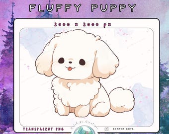 Fluffy Puppy Companion PNG | Streaming Static Asset (Digital Download)