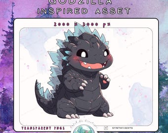 Chibi Godzilla Companion PNG | Streaming Static Asset (Digital Download)