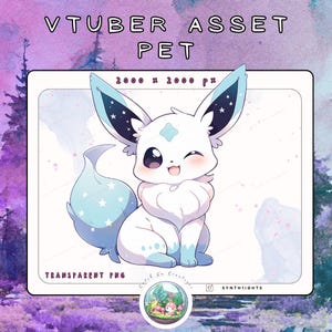 VTUBER / PNGtuber Static Asset | Kawaii Space Fox | Cute Stream & Twitch Decoration | Fantasy Pet | Digital Download | Fox Companion | PNG