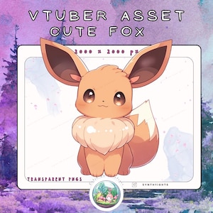 Vtuber / PNGtuber Static Asset | Vtuber Pet | Cute Fox | Stream & Twitch Decoration | Kawaii Asset | Pet | Fantasy Cute Companion | PNG