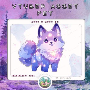 Kawaii Space Dog Pet Asset: Stream Decoration (Digital Download) PNG