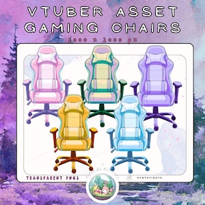VTuber Gaming Chair PNGs: Stream Assets + Bonus Cat (Digital Download)