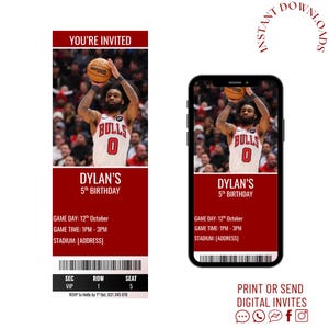 Chicago Bulls Birthday Invites