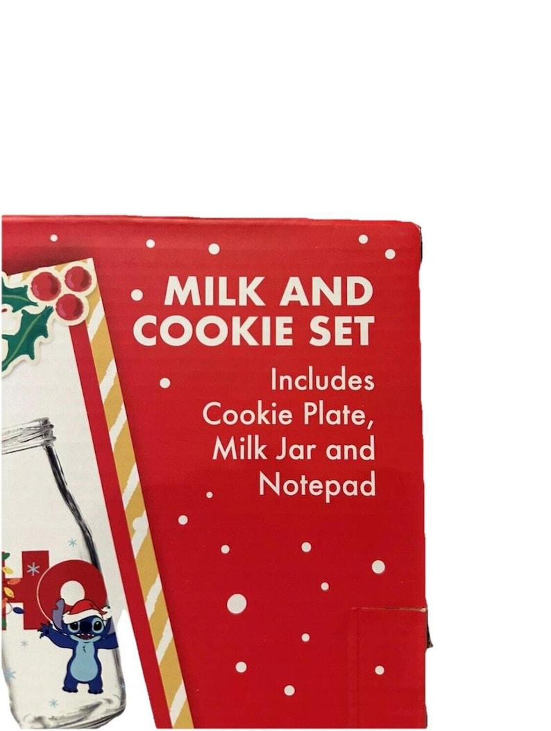 Disney Stitch Merry Christmas Milk and Cookie Set Kitchen Home Decor