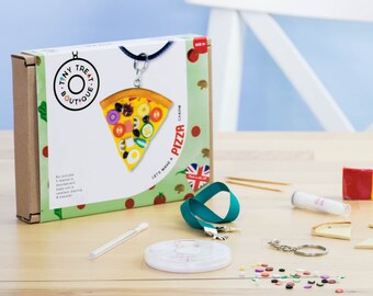 Pizza Schmuck Handwerk Kit. Schmuck machen Kit für Kinder. Sleepover-Aktivität. Playdate-Aktivität. Partyaktivitäten. Strumpffüller