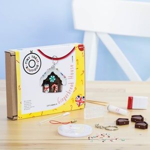 Gingerbread House Jewellery Craft Kit. Kids Jewellery Kit. Party Activities. Creative Gifts. Stocking Filler Teens Children Adults image 1