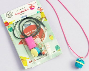 Cupcake-Themed Jewellery Craft Kit. Party Bags Presents. Jewellery Making Kit. Children's Craft Kit. Stocking Filler Gift. Craft Kit Kids