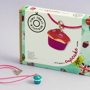 Cupcake Jewellery Craft Kit. Children's Stocking Filler. Kids Christmas Present. Jewellery Making Kit. Holiday Activity. Stocking Filler. image 3