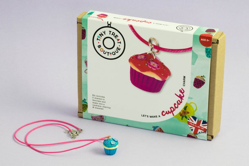 Cupcake Jewellery Craft Kit. Children's Stocking Filler. Kids Christmas Present. Jewellery Making Kit. Holiday Activity. Stocking Filler. image 3