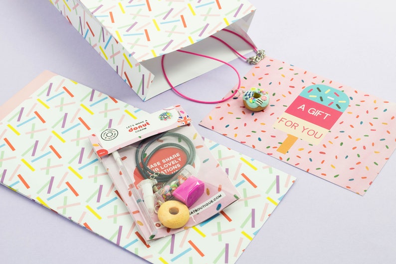 Donut-Themed Jewellery Mini Kit. Children's Craft Kit. Party Bag Filler. Party Activity. Kids Gift. Children's Birthday. Stocking Filler image 4