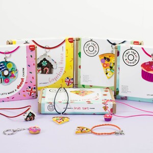 Donut Theme Jewellery Craft Kit. Makes 3 Things: Necklace, Bracelet & Keyring. Kids Craft Kit. Creative Stocking Filler. Jewellery Making. image 5