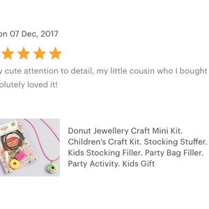 Donut-Themed Jewellery Mini Kit. Children's Craft Kit. Party Bag Filler. Party Activity. Kids Gift. Children's Birthday. Stocking Filler image 6