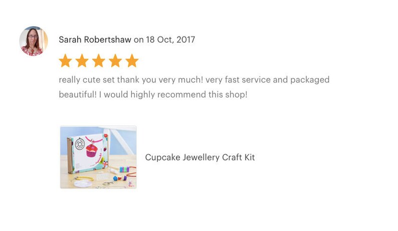 Cupcake Jewellery Craft Kit. Children's Stocking Filler. Kids Christmas Present. Jewellery Making Kit. Holiday Activity. Stocking Filler. image 6