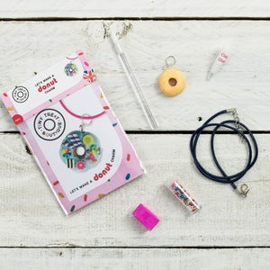 Donut-Themed Jewellery Mini Kit. Children's Craft Kit. Party Bag Filler. Party Activity. Kids Gift. Children's Birthday. Stocking Filler image 2