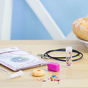 Donut-Themed Jewellery Mini Kit. Children's Craft Kit. Party Bag Filler. Party Activity. Kids Gift. Children's Birthday. Stocking Filler image 3