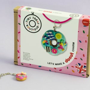 Donut Theme Jewellery Craft Kit. Makes 3 Things: Necklace, Bracelet & Keyring. Kids Craft Kit. Creative Stocking Filler. Jewellery Making. image 4