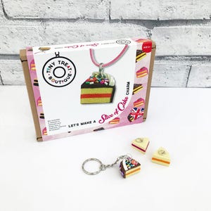 Cake Slice Themed Jewellery Kit. Makes 3 Things: Necklace, Bracelet & Keyring. Kids Jewellery Kit. Party Activities. Stocking Filler image 2