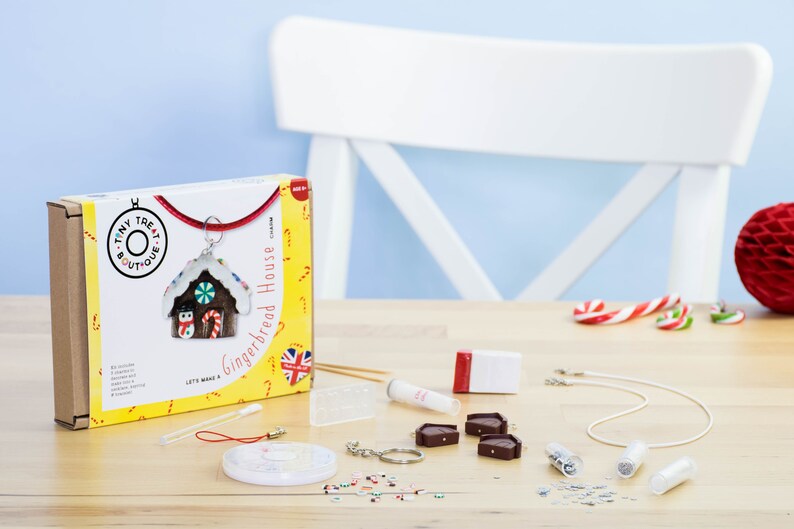 Gingerbread House Jewellery Craft Kit. Kids Jewellery Kit. Party Activities. Creative Gifts. Stocking Filler Teens Children Adults image 1