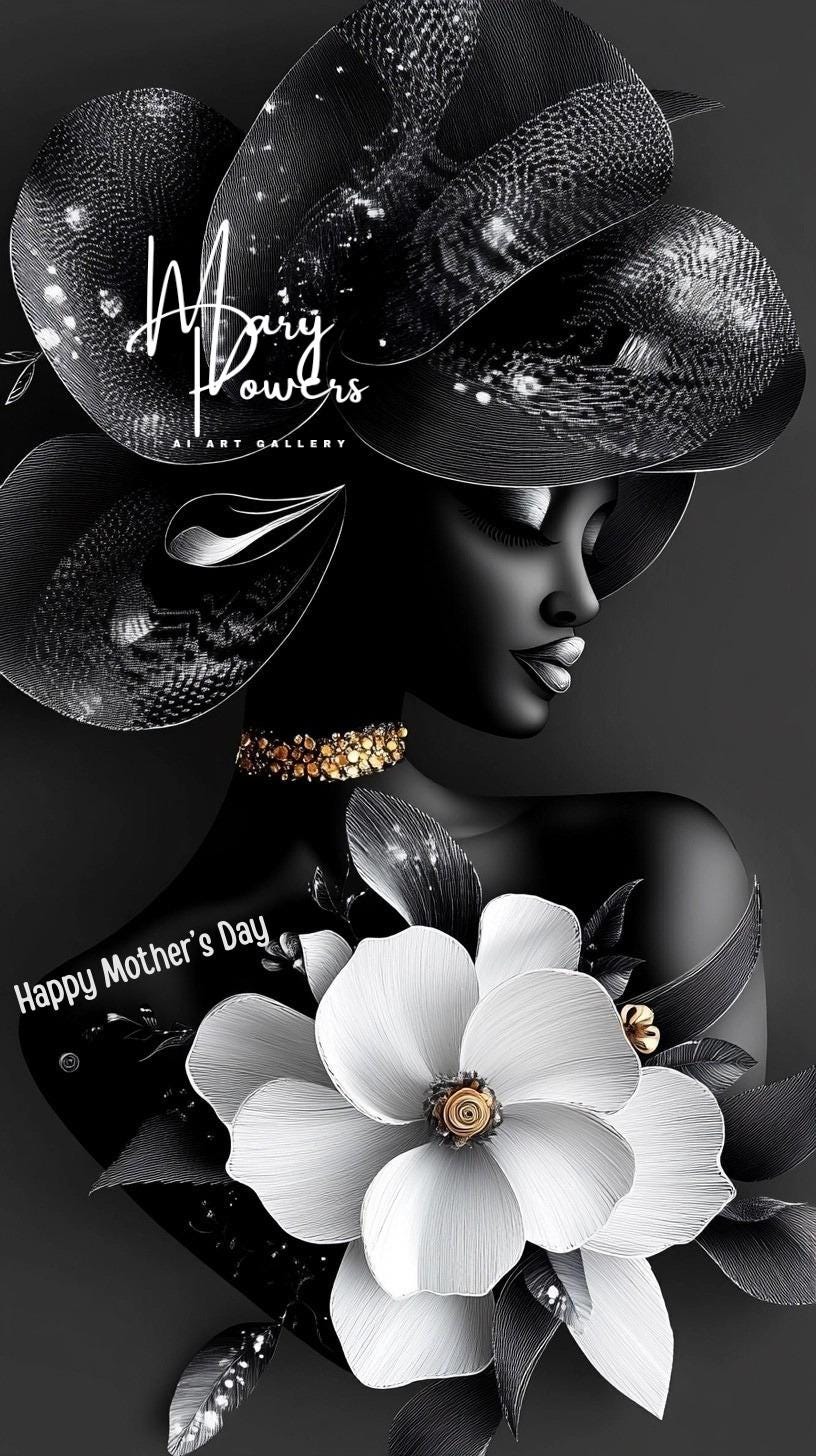 Unique Afrocentric Mother’s Day Beauty ,elegant Mother’s Day Wall Art ...