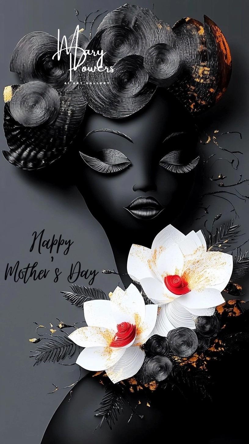 Unique Afrocentric Mother’s Day Beauty ,elegant Mother’s Day Wall Art ...