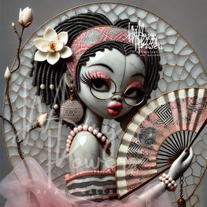 Unique Black Betty Boop Digital PNG Bundle,Luxurious Afrocentric Art Print