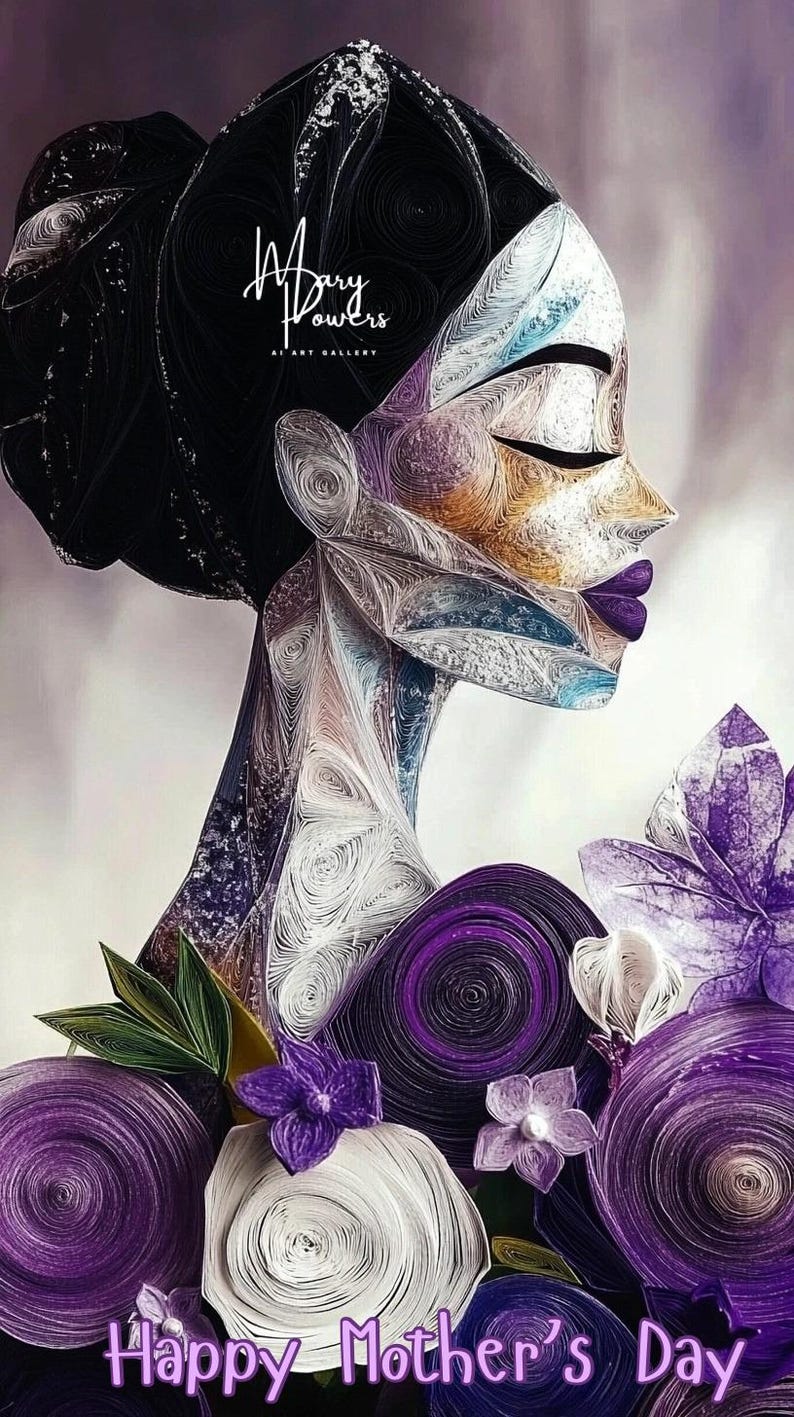 Unique Afrocentric Mother’s Day Beauty ,elegant Mother’s Day Wall Art ...