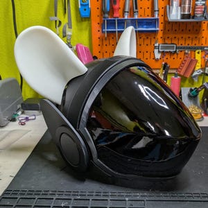 Mouse Ears Protogen Fursuit Cosplay — 3D Printed Stylized, TPU or PLA, Fits Protogen Head Base