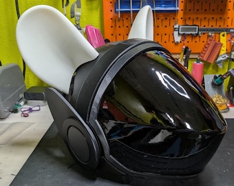 Mouse Ears Protogen Fursuit Cosplay — 3D Printed Stylized, TPU or PLA, Fits Protogen Head Base