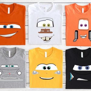 Disney Cars Face Outline Shirt, Matching Family Shirts, Disney Birthday Crew, Cars Group Tee, Disney Vacation Shirts, Disneyland Shirt