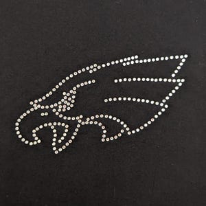 EAGLES Rhinestone Iron On Transfer applique decal sparkly crystal clear bling for shirt tote bag game day for football Philadelphia Fans