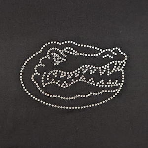 Gator Rhinestone Iron On Transfer applique hot fix decal crystal clear bling for shirt tote bag game day for University of Florida Fans
