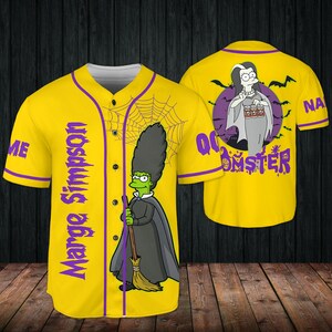 Koszulka baseballowa z postacią z kreskówki na Halloween, ubrania dla rodzin z kreskówek, upiorny prezent na sezon, prezent świąteczny z horrorem, strój w stylu czarownicy