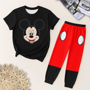 MK Cosplay T Shirt And Pants Pajamas, Cartoon Character Sleepwear, Magic Kingdom Shirt, Cute Cartoon Matching Set, Halloween Gift