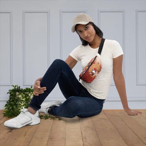 Kawaii Geisha Hund Bauchtasche - Süßer Cartoon Stil - Verstellbare Gürteltasche - Perfekt für Kinder und Erwachsene