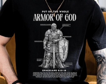 Comfort Colors Armor God Knight Vintage Christian Ephesians 61018 Scripture Shirt