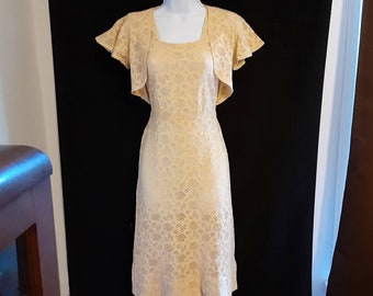 Vintage 1930's Dress 30s Gown with attached Bolero NRA Label