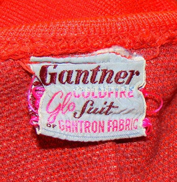 Red 1940's Gantner Glo Swimsuit Bathing Suit 40's - image 3