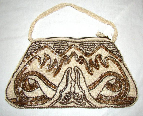Art Deco 1920's Purse 20s Beaded Handbag