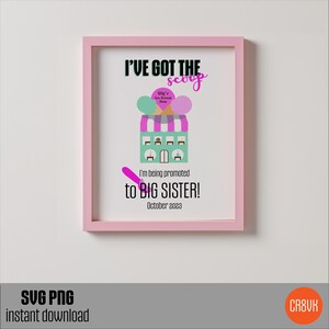 grote zus svg, gepromoveerd tot grote zus, nieuwe grote zus png, HTV-kleding, aangepaste wenskaartkunst, afdrukken en vervolgens knippen als cricut en silhouet