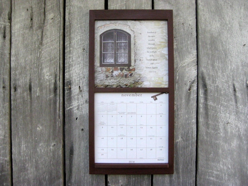 12 x 24 Calendar Holder Hanging Wood Frame Dark Etsy