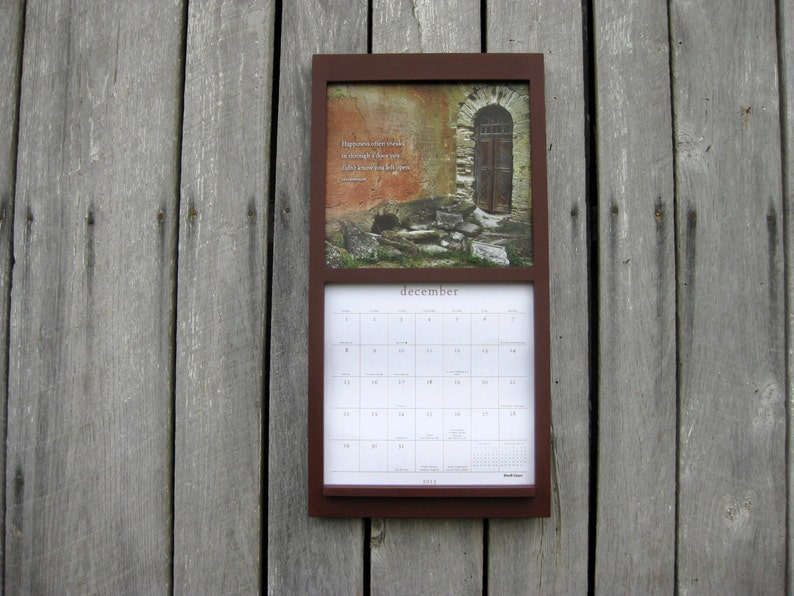 12 x 24 Calendar Holder Hanging Wood Frame Dark Etsy