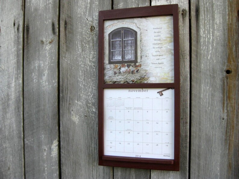 12 x 24 Calendar Holder Hanging Wood Frame Dark Etsy