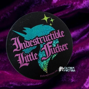 Indestructible Unicorn Izzy Hands Holo Sticker Gay Pirate Show Glossy