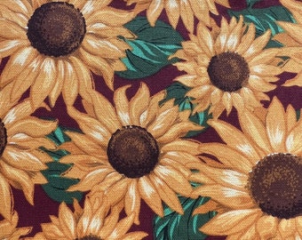 Fabric Destash - 2 Piece Medium Weight SunFlowers - Perfect to make Tote Bags 28x44 and 16x44  - Ready To Ship