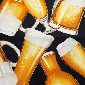 Fabric Destash - Beer, Beer Mugs, Pilsner, Beer Pilsner, Drink - Ready To Ship