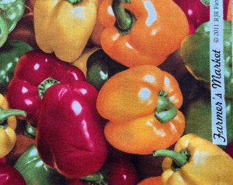 Fabric Destash -  RJR Fabrics, Farmers Market, Bell Peppers,  18x42- Ready To Ship